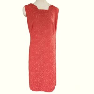 Jones Studio Textured Orange Tapestry Print Dress Size 14W